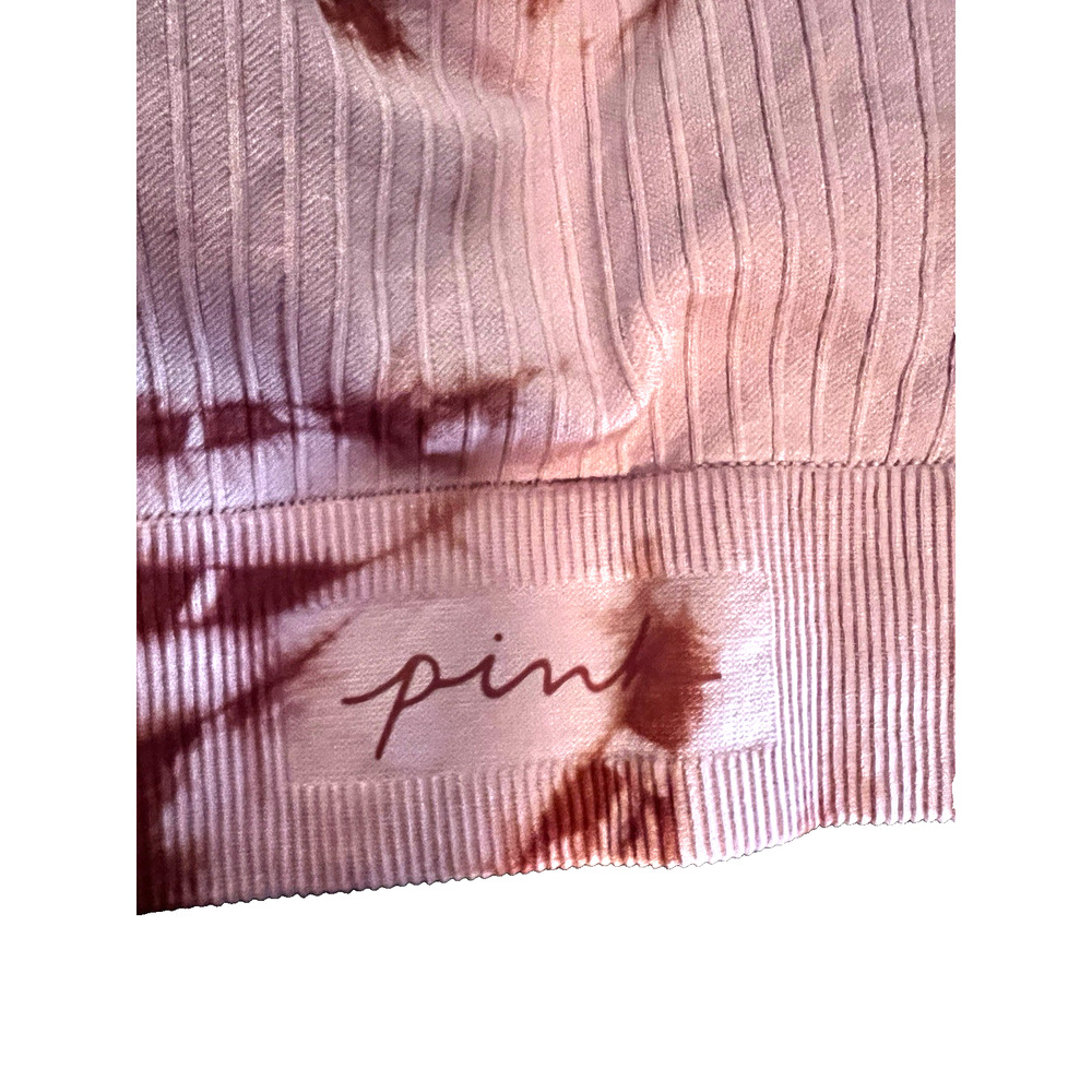 Victoria's Secret Pink Tie-Dye Ribbed Sports Bra - Pink & Maroon - Picture 4 of 11